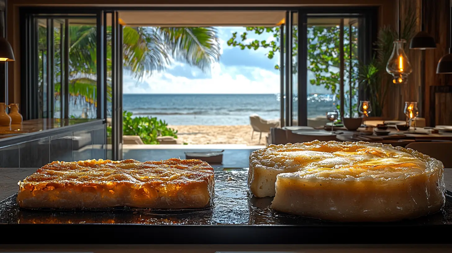 Crème brûlée with caramelized sugar topping next to a baked custard, highlighting the key differences between the two desserts.