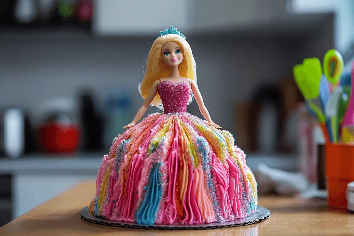 Barbie Cake Made Using a Bundt Pan