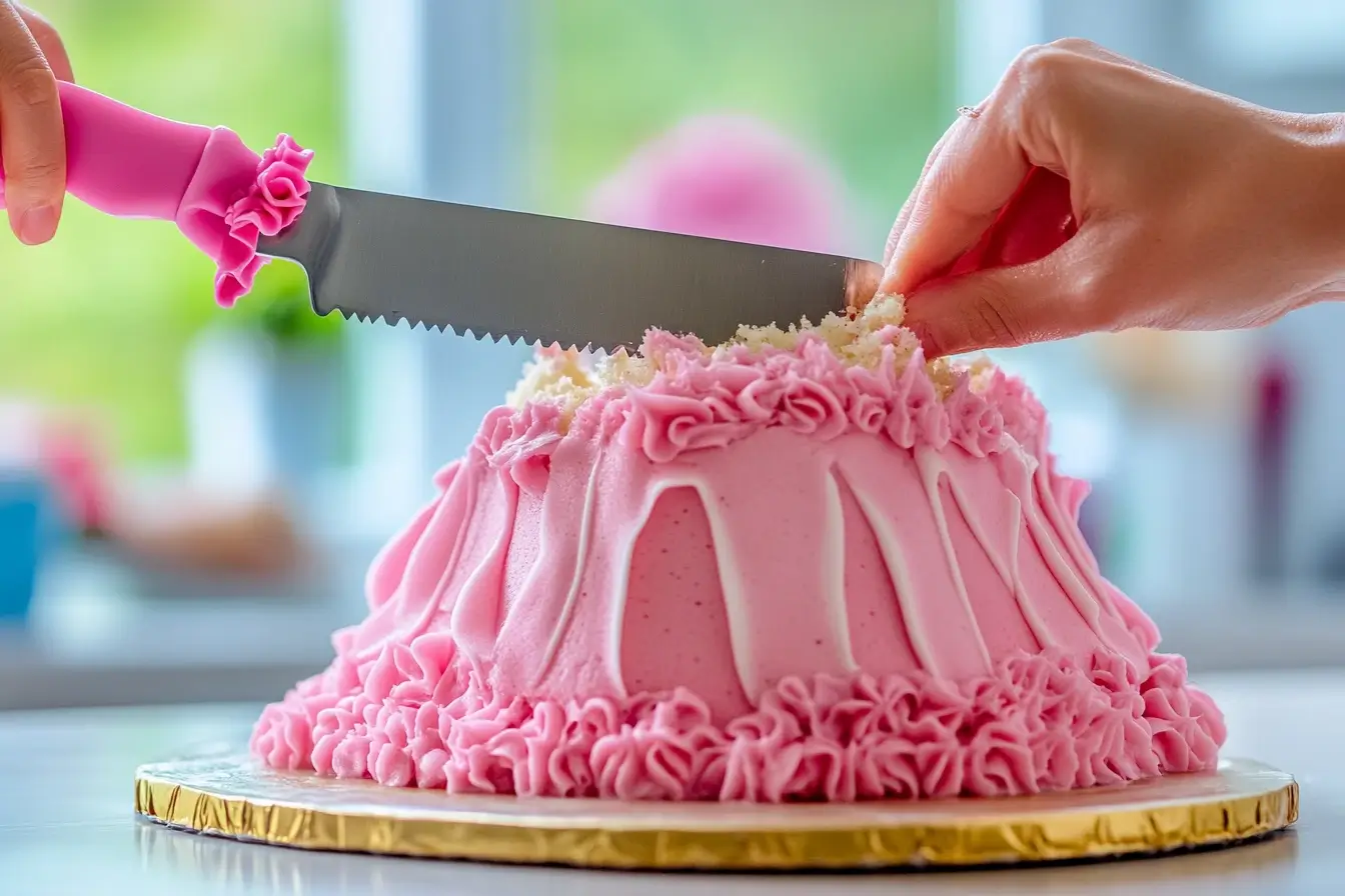 Cutting a Barbie Dress Cake from the Top