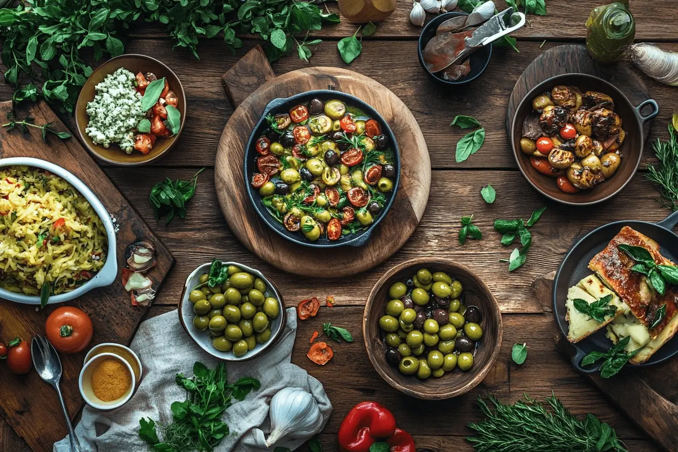delicious dinner dishes featuring green olives